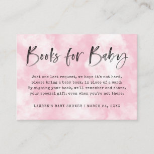 Heaven Sent Book Request   Baby shower   Roze Informatiekaartje