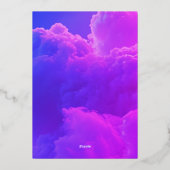 Heaven Sent Celestial Roze en Blauw Baby shower Folie Uitnodiging (Achterkant)