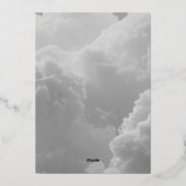 Heaven Sent Clouds Golden Neutral Baby shower Folie Uitnodiging (Achterkant)