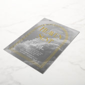 Heaven Sent Clouds Golden Neutral Baby shower Folie Uitnodiging (Gedraaid)