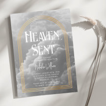 Heaven Sent Clouds Golden Neutral Baby shower