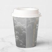 Heaven Sent Clouds Golden Neutral Baby shower Papieren Bekers (Rechts)