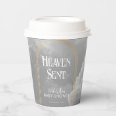 Heaven Sent Clouds Golden Neutral Baby shower Papieren Bekers (Voorkant)