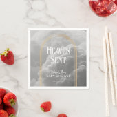 Heaven Sent Clouds Golden Neutral Baby shower Servet (Insitu)