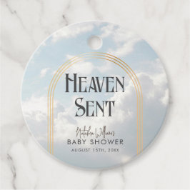 Heaven Sent Clouds Sky Boho Arch Baby shower Bedankjes Labels