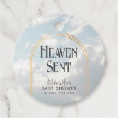 Heaven Sent Clouds Sky Boho Arch Baby shower Bedankjes Labels (Voorkant)