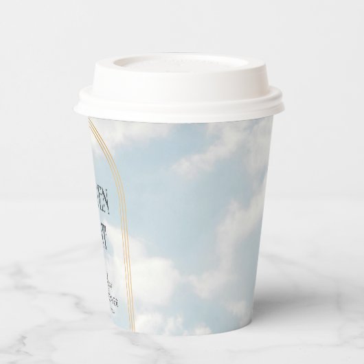 Heaven Sent Clouds Sky Boho Arch Baby shower Papieren Bekers (Links)