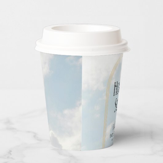 Heaven Sent Clouds Sky Boho Arch Baby shower Papieren Bekers (Rechts)