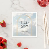 Heaven Sent Clouds Sky Boho Arch Baby shower Servet (Insitu)