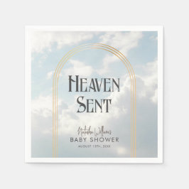 Heaven Sent Clouds Sky Boho Arch Baby shower Servet