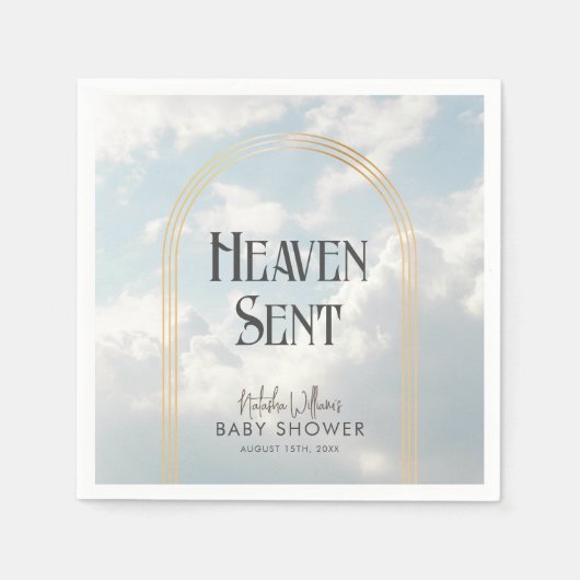 Heaven Sent Clouds Sky Boho Arch Baby shower Servet (Voorkant)
