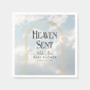 Heaven Sent Clouds Sky Boho Arch Baby shower Servet