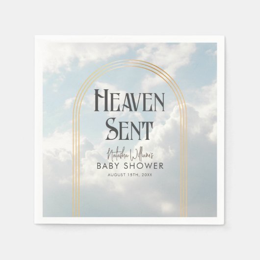 Heaven Sent Clouds Sky Boho Arch Baby shower Servet (Voorkant)