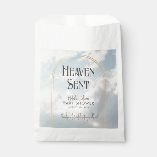 Heaven Sent Clouds Sky Celestial Baby shower Bedankzakje (Voorkant)