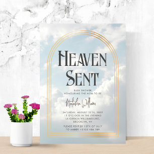 Heaven Sent Clouds Sky Neutral Baby shower Kaart