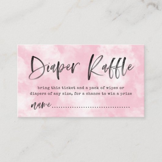 Heaven Sent Diaper Raffle Ticket | Roze Informatiekaartje (Voorkant)