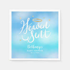 Heaven Sent Elegant Blue Sky Baby shower Servet
