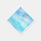 Heaven Sent Elegant Blue Sky Baby shower Servet (Hoek)