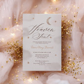 Heaven sent gender neutral moon stars Invitation Kaart