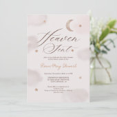 Heaven sent gender neutral moon stars Invitation Kaart (Staand voorkant)