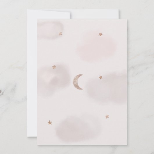 Heaven sent gender neutral moon stars Invitation Kaart (Achterkant)