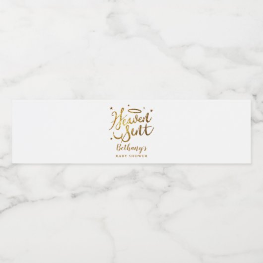 Heaven Sent Genderneutraal Baby shower Waterfles Etiket (Enkel label)