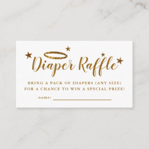 Heaven Sent Gold Baby shower Luier Raffle Ticket Informatiekaartje