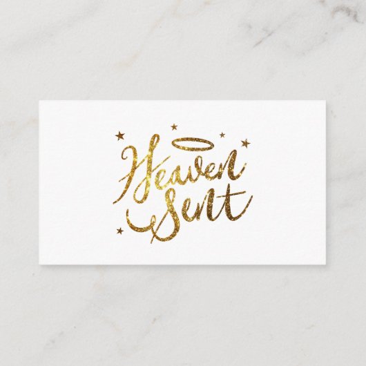 Heaven Sent Gold Baby shower Luier Raffle Ticket Informatiekaartje (Achterkant)