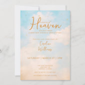 Heaven Sent Gold Gender Neutral Baby shower Kaart (Voorkant)