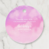 Heaven Sent Gold Halo Baby shower Roze Bedankjes Labels (Achterkant)