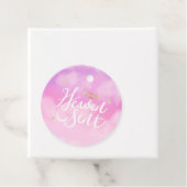Heaven Sent Gold Halo Baby shower Roze Bedankjes Labels (In situ)