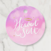 Heaven Sent Gold Halo Baby shower Roze Bedankjes Labels (Voorkant)