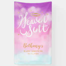 Heaven Sent Gold Halo Baby shower Roze Spandoek
