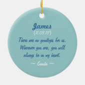 Heaven Sent Memorial Ornament in Blue (Achterkant)