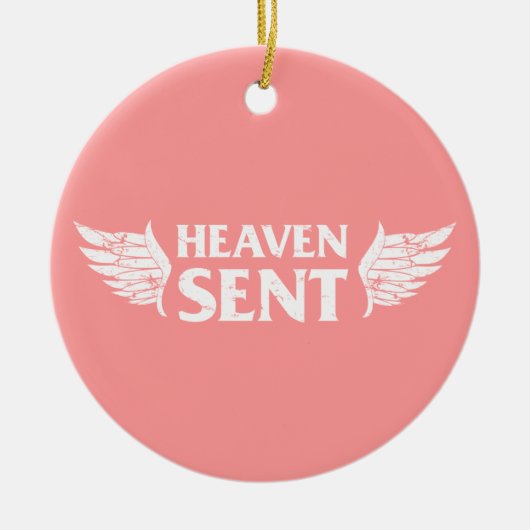 Heaven Sent Memorial Ornament in Pink (Voorkant)