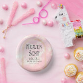 Heaven Sent Pastel Pink Clouds Sky Baby shower Papieren Kommen (Feest)