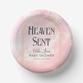 Heaven Sent Pastel Pink Clouds Sky Baby shower Papieren Kommen