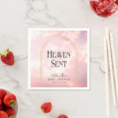 Heaven Sent Pastel Pink Clouds Sky Baby shower Servet (Insitu)