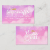 Heaven Sent Pink Baby shower Luier Raffle Ticket Informatiekaartje (Voorkant / Achterkant)