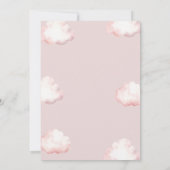 Heaven Sent Pink Cloud Baby Shower Invite Kaart (Achterkant)
