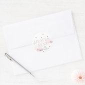 Heaven Sent Pink Cloud Meisje Baby shower Ronde Sticker (Envelop)