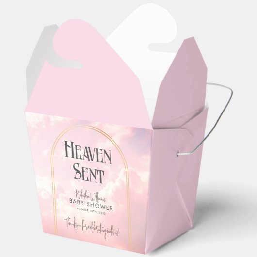 Heaven Sent Pink Clouds Celestial Baby shower Bedankdoosjes (Open)