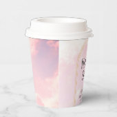 Heaven Sent Pink Cloudy Boho Arch Baby shower Papieren Bekers (Rechts)