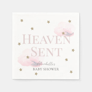 Heaven Sent Pink Girl Baby shower Servet