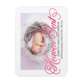 Heaven Sent Pink Waterverf Birth Announement Magneet (Verticaal)