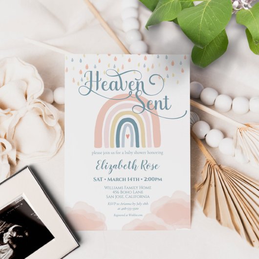 Heaven Sent Rainbow Baby shower Clouds Kaart