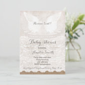 Heaven Sent Silver Taupe Angel Baby shower Kaart (Staand voorkant)