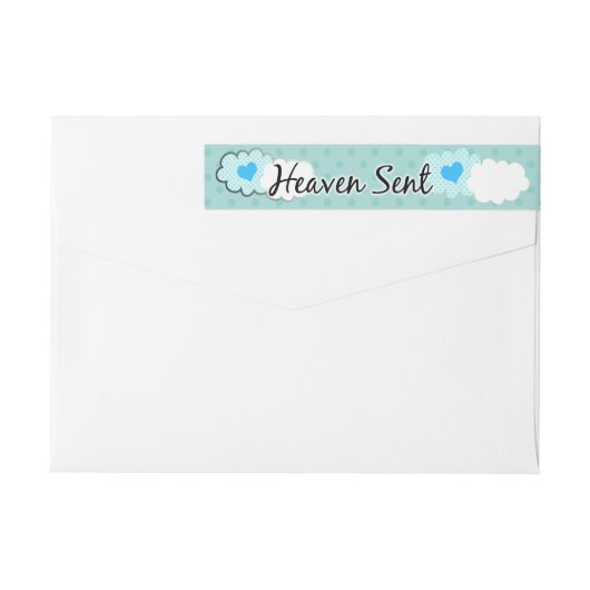 Heaven Sent Wrap rond Adresetiketten Blue (Achterkant)
