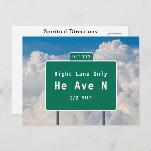 Heaven Spirituele routebeschrijving Freeway Exit T Briefkaart (Voorkant / Achterkant)
