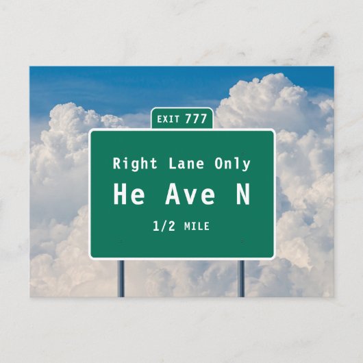 Heaven Spirituele routebeschrijving Freeway Exit T Briefkaart (Voorkant)